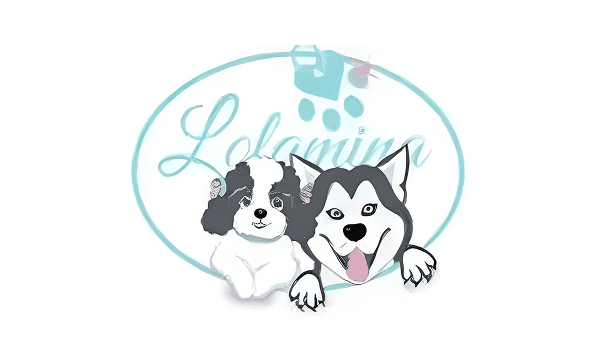 Cartoon dogs with "Lolamia" text logo.