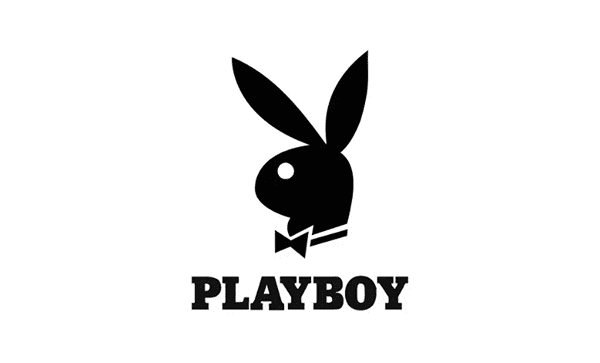 Playboy logo with rabbit and bow tie.